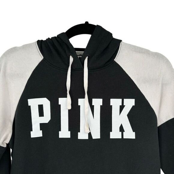 Pink Victoria’s Secret Hoodie Sweatshirt Black Small - Picture 3 of 5